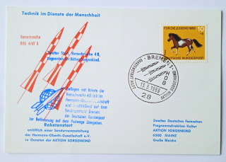 Karta Raketová pošta, známka Pony